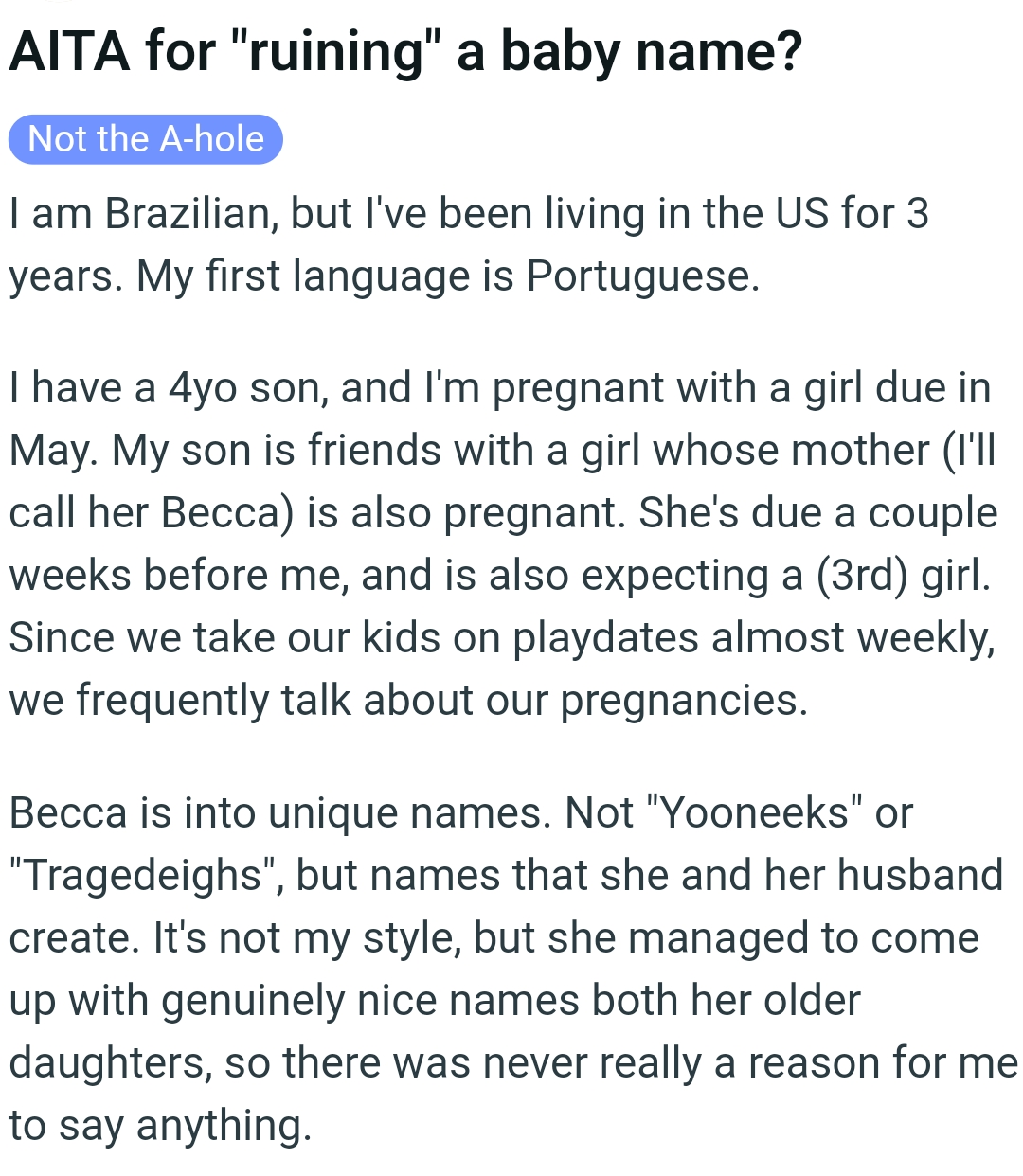 The OP Kicks Off Her Story