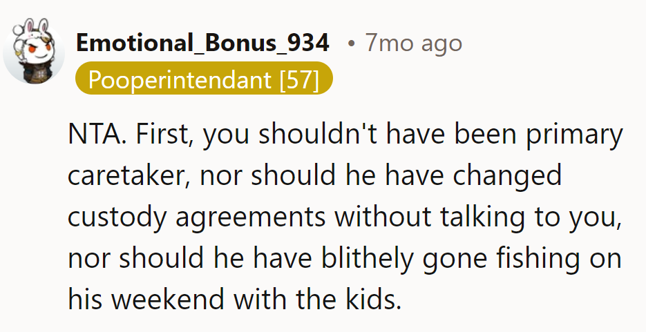 Sounds like he needs to fish for a clue instead of ditching his responsibilities.