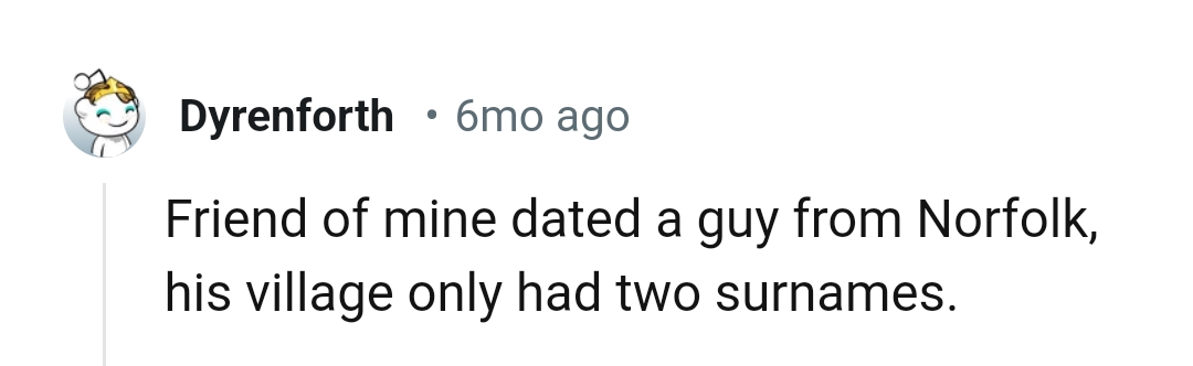 2. Having only two surnames in the entire village