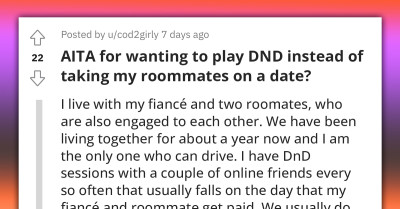 Redditor Asks If They Were Wrong For Choosing A DND Session Instead Of Taking Roommates On A Date