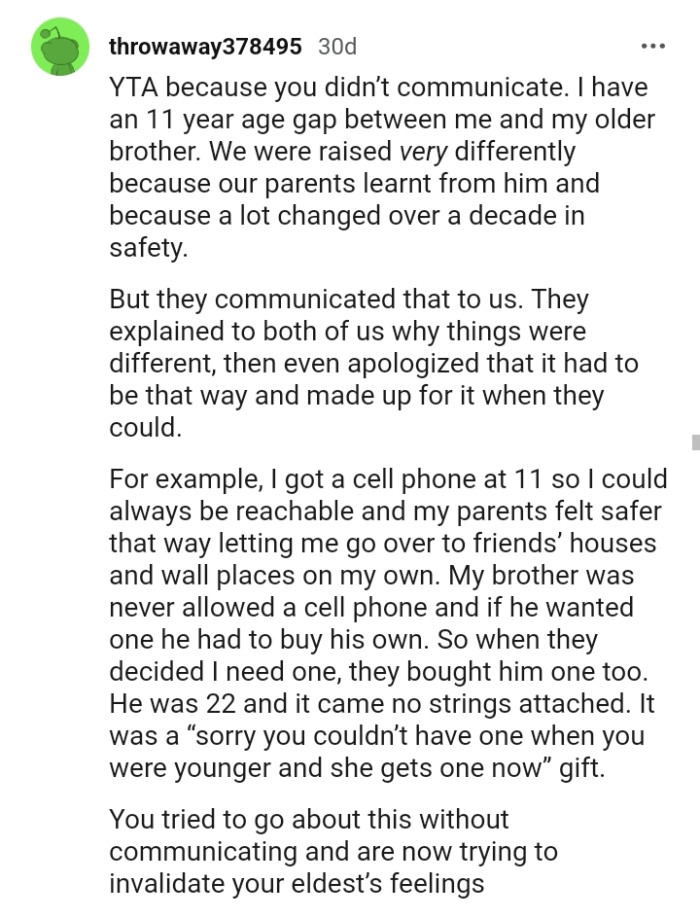 This Redditor explains how their parents apologized for having to do things that way and made up for it when they could