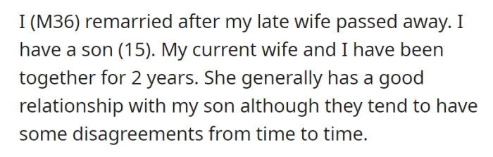 Relationships do take time, but at least his son and current wife gets along.