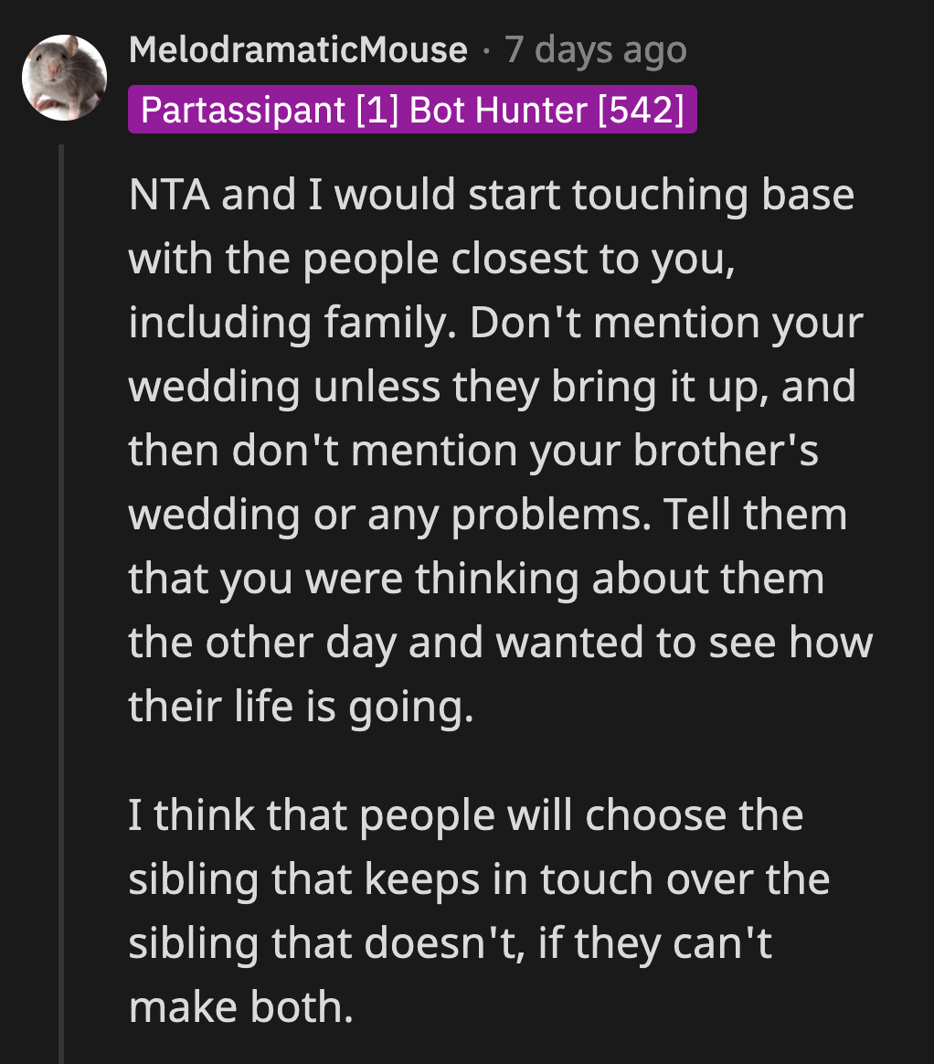 If OP wants to pack their side of the aisle, they need to maintain a good relationship with their relatives.