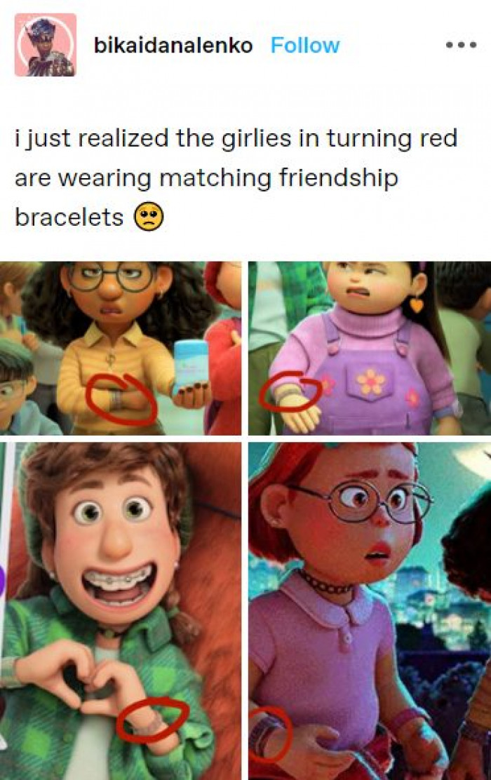 6) Also, if you notice, Mei doesn't wear her bracelets when she's at home