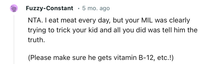 “Your MIL was clearly trying to trick your kid.”