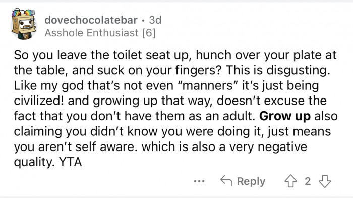 OP is not self-aware and should grow up.