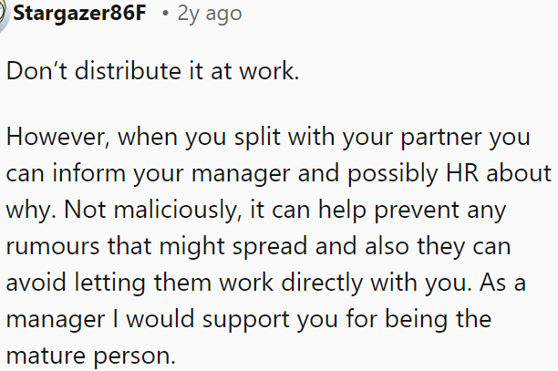 OP should avoid sharing personal matters at work.