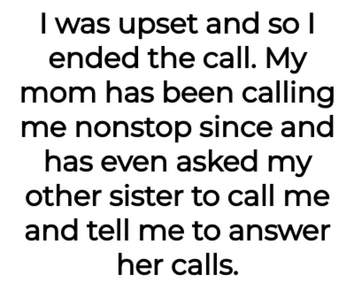 OP's Mom Has Been Calling Her Nonstop