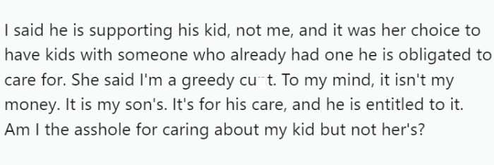 The father's current wife contacted OP, explaining that she is facing a high-risk pregnancy and needs time off work but cannot afford to live on her husband's salary due to child support payments.