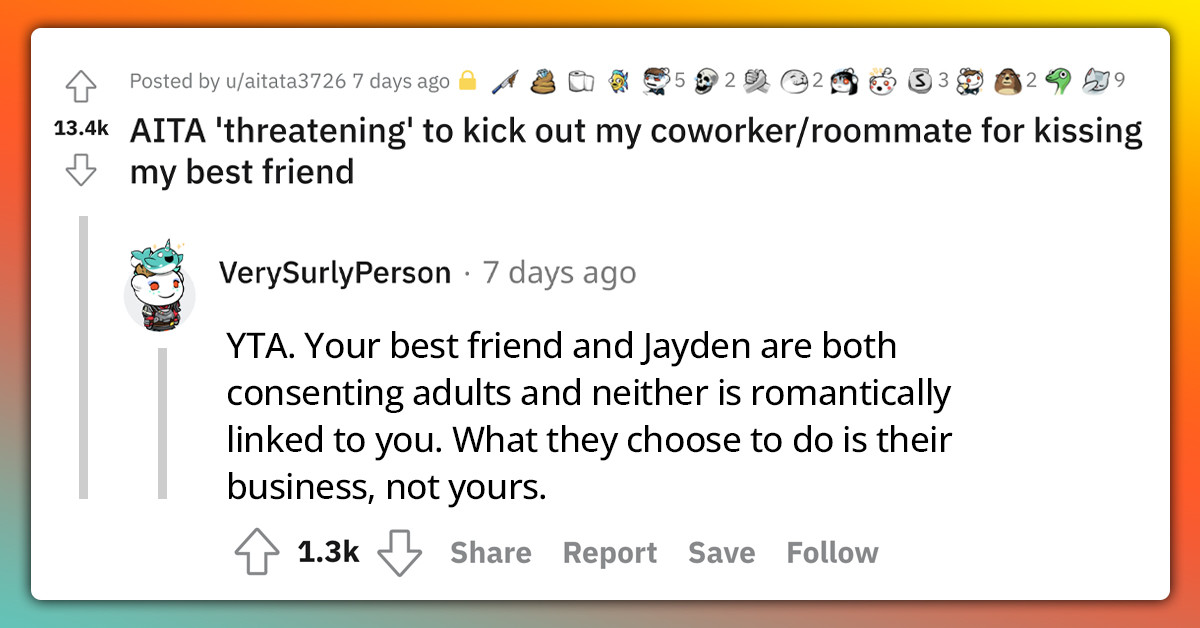 Redditor Gets Blasted Online For Threatening To Kick Out Her Roommate For Kissing Her Best Friend