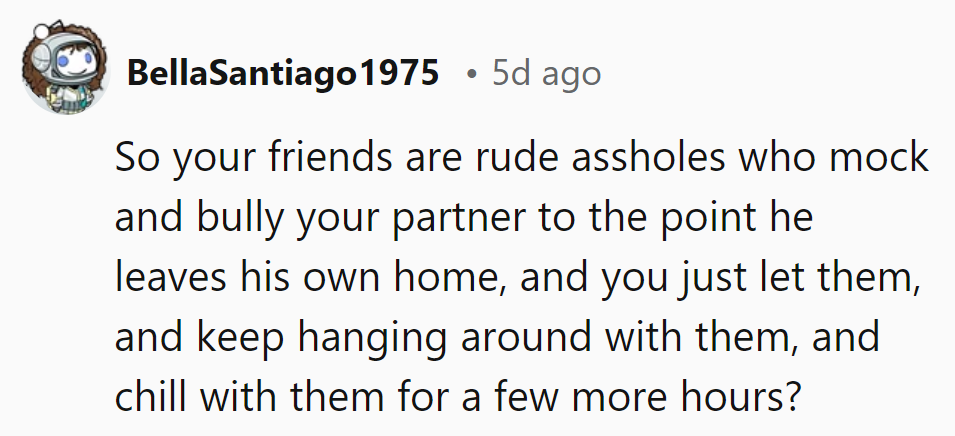 Bully friends got front row, she played host. Next time, change the channel to 'Respect Only.'