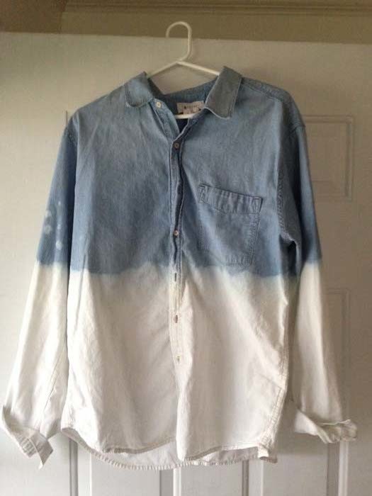 11. Create an ombre effect on a thrifted shirt using bleach.