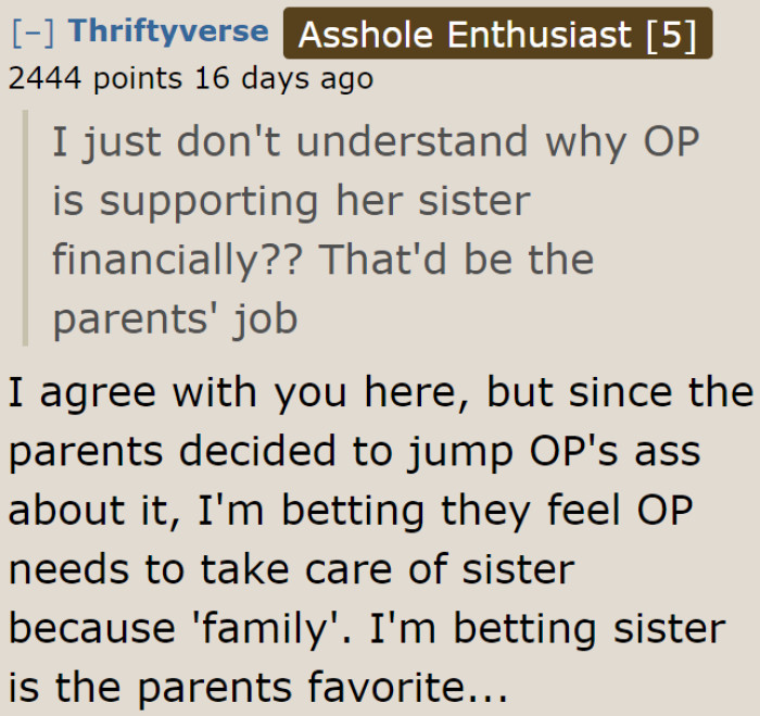 Looks like the parents have a favorite child.