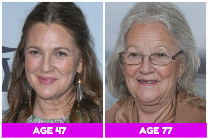 10. Drew Barrymore looks a bit different here, but honestly, in her 70s, we really can't complain.