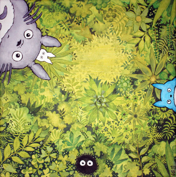 2. Totoro's Forest Acrylic Painting By Sigyn85