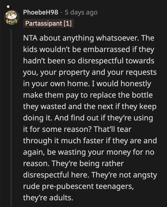 At a certain age, a person is expected to be more considerate and respectful of other people's possessions