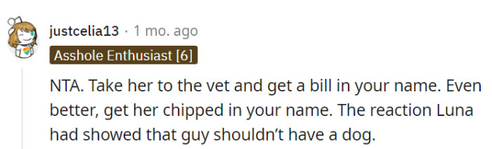 A vet bill or microchip in their name would solidify Luna's ownership!