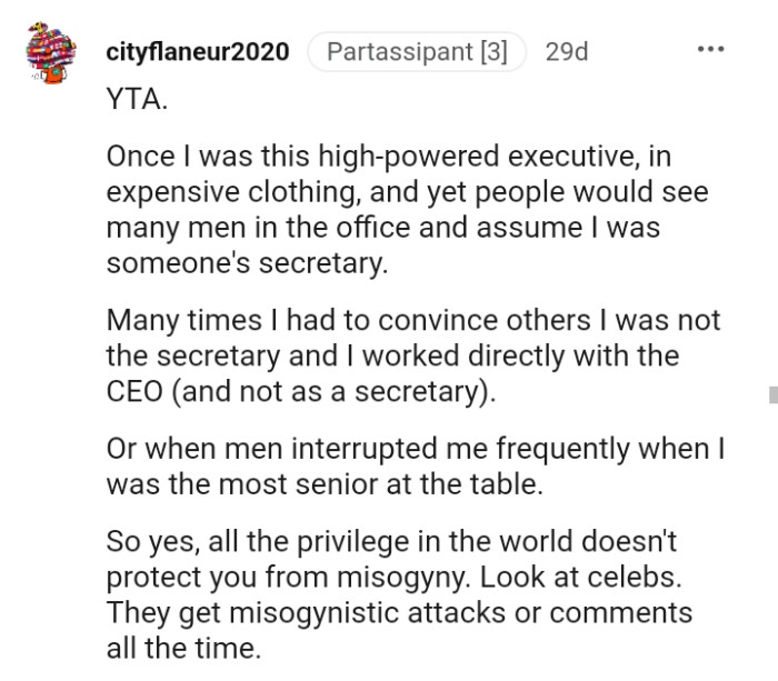 All the world's privileges don't protect you from misogyny