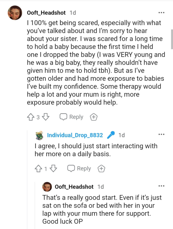 This redditor is suggesting therapy as it helps a lot, and OP's mom is right