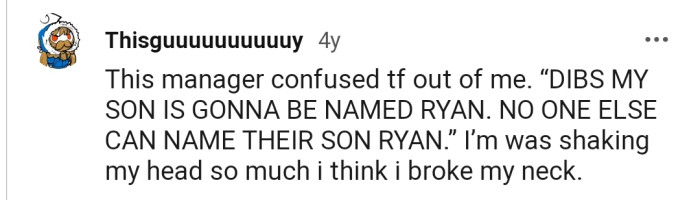 Never knew someone could call dibs on a child's name