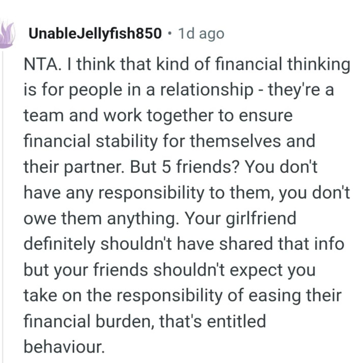 The OP doesn't have any responsibilities to them