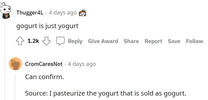 Gogurt is just yogurt
