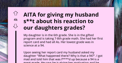 Dad Criticizes 94 On Daughter's Perfect Report Card, Mom Stands Up For Her