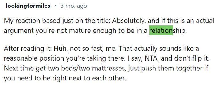 This Redditor believes OP and her BF are not mature enough to be in a relationship