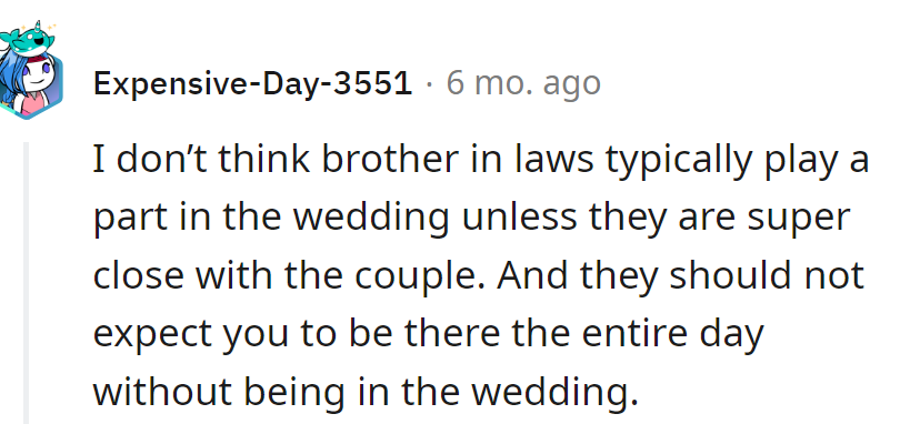 Must've missed the memo on Brother-in-Law: The Unofficial Wedding Concierge Edition. Even superheroes need an invite!