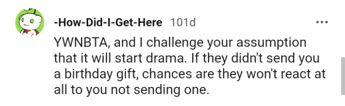 This Redditor is challenging the OP's assumption that it will start drama