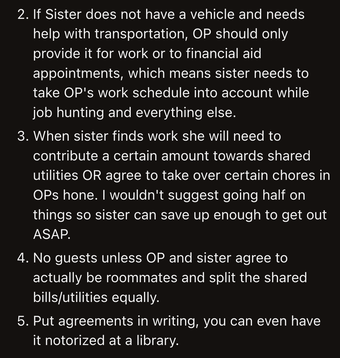 If OP has to impose these rules just to live with her sister, is it even worth trying?