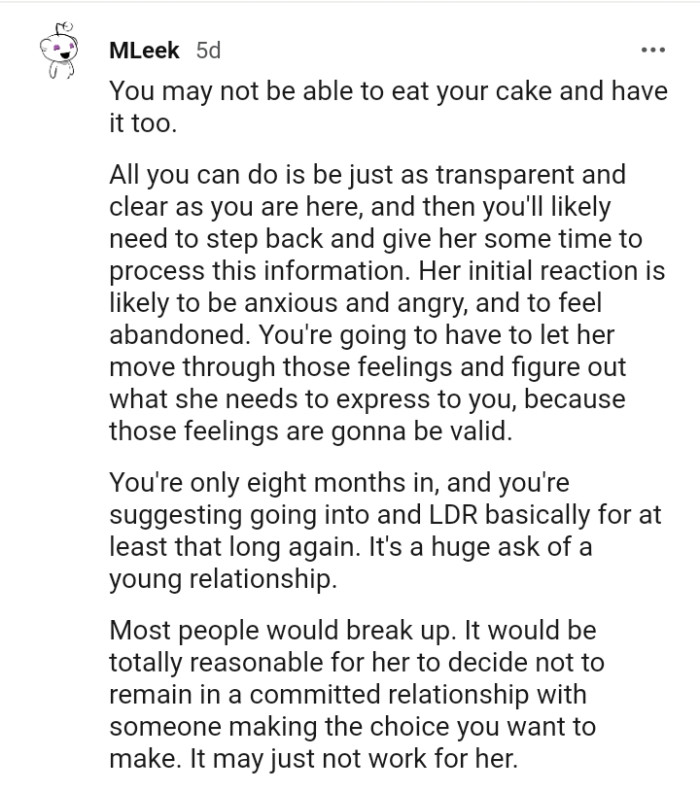 You're going to have to let her move through