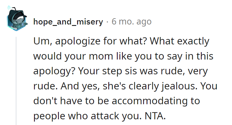 Let her chew on that rudeness.