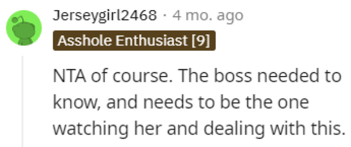 The boss has to know