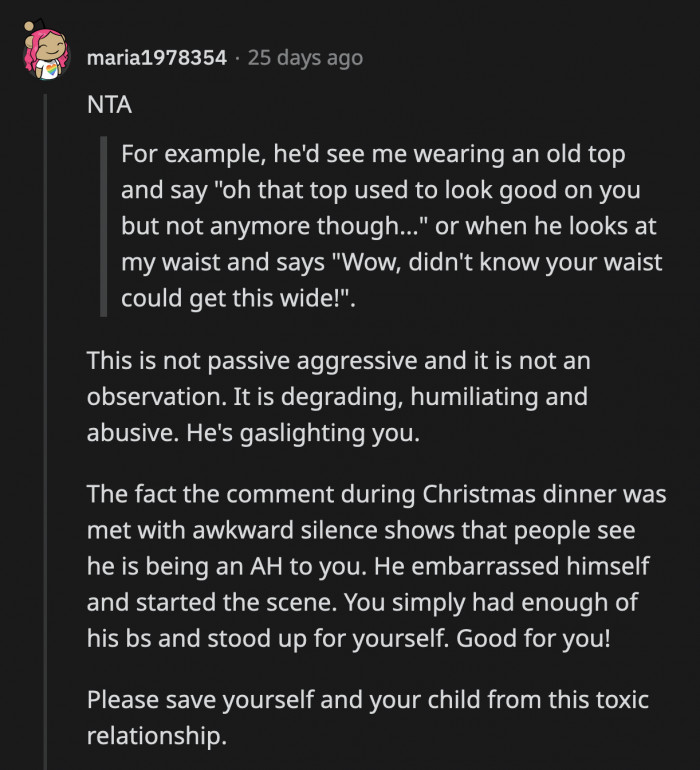 OP didn't ruin Christmas at all; her husband did that all by himself.