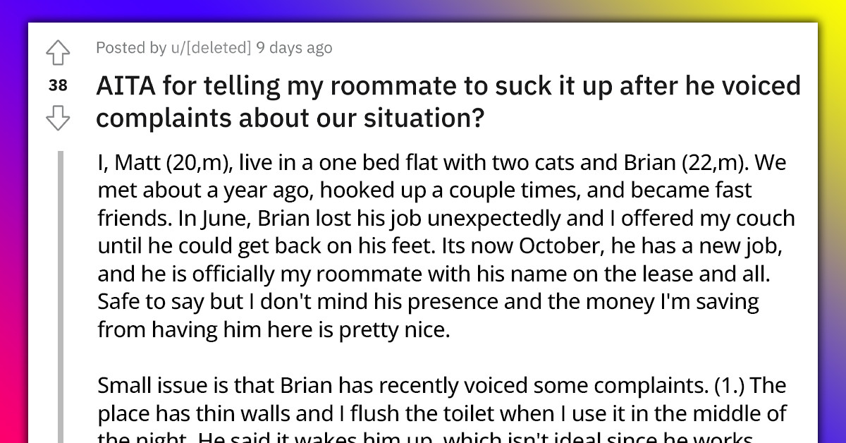 Living Situation Gets Messy For Two Guys And Two Cats Because One Of Them Continuously Makes Complaints And Now Wants To Get A Dog