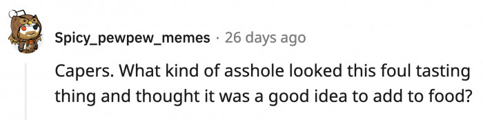 27. That's a lot of feelings for such a tiny food item