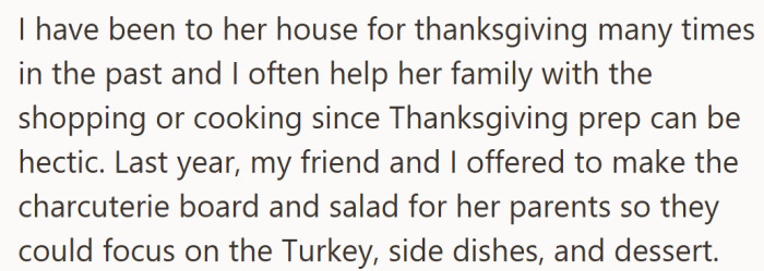 She wasn’t new to this family’s holiday routine and usually pitched in wherever she could.