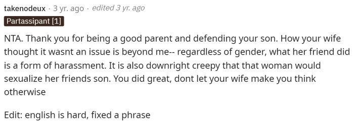 Some people even commented on how his wife didn't seem concerned about the situation and was mad at him.