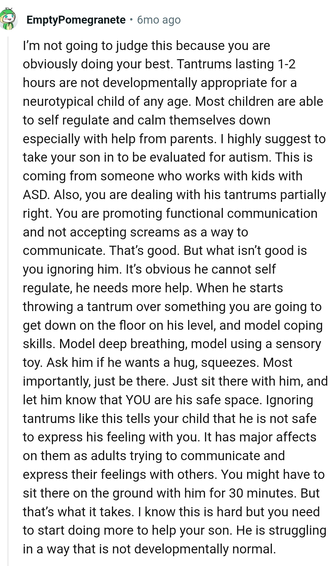 What isn't good is ignoring him