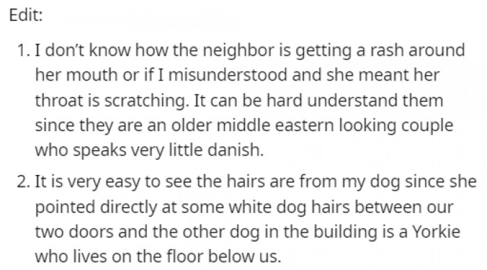 OP provided a few edits to the original story with some additional information.