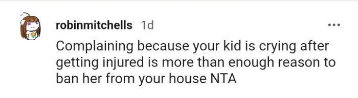 Complaining about an injury is more than enough to ban her