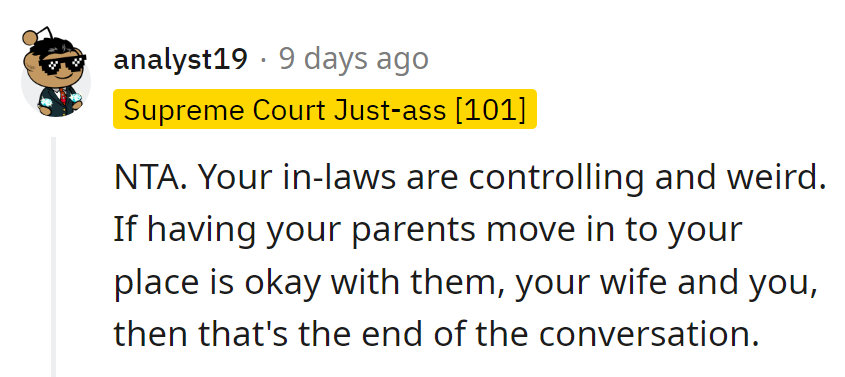 Seems like we're starring in 'The Odd In-Laws'... Let's close the curtain on this conversation, shall we?