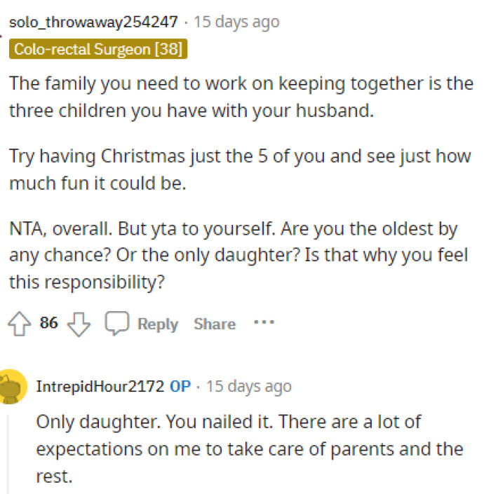 OP was very active in the comments and replied to many people's comments on the situation.