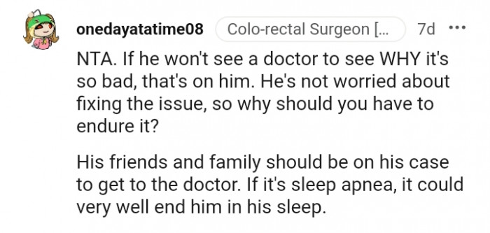 It could very well end him in his sleep