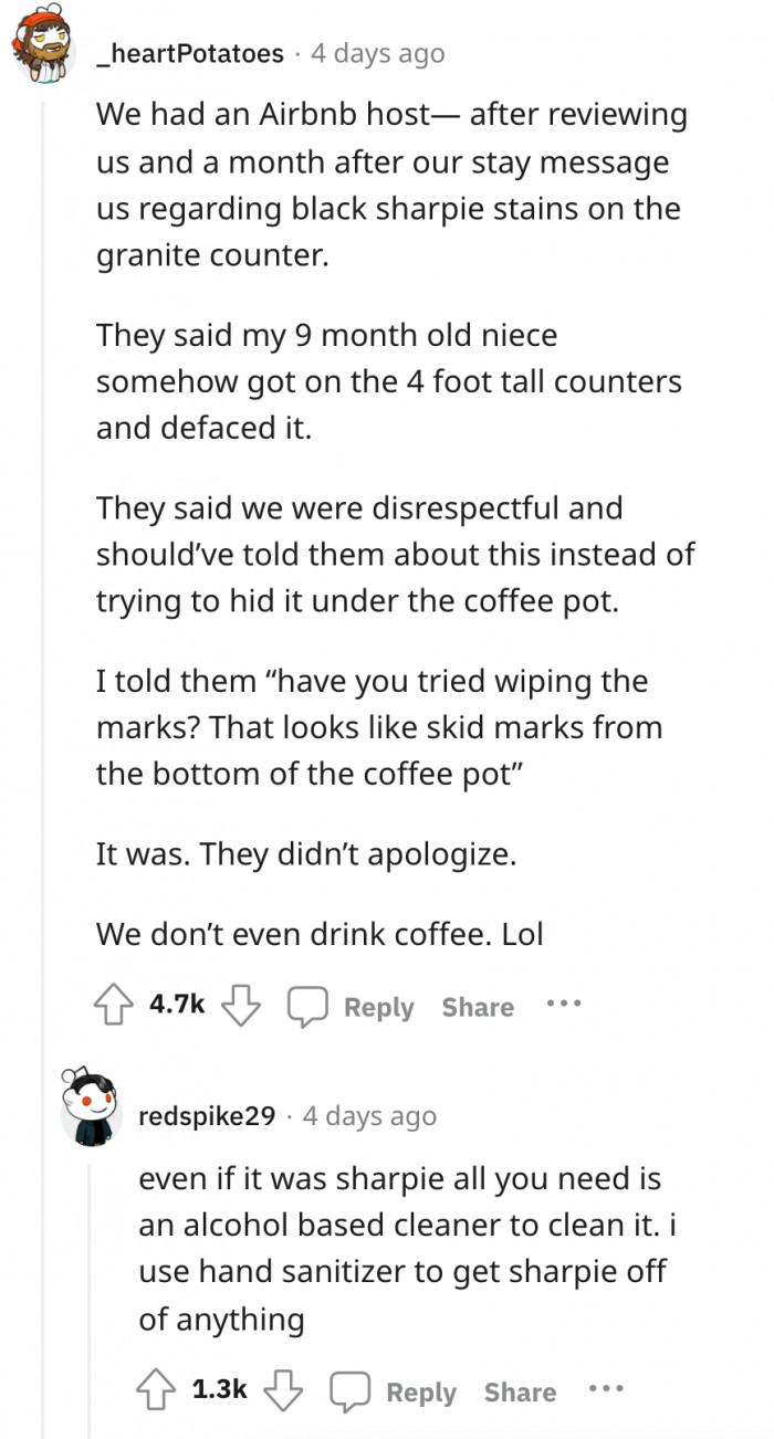 Trying to hide it under the coffee pot