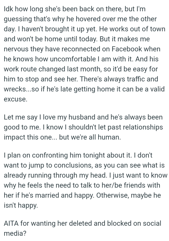 OP's husband will be confronted