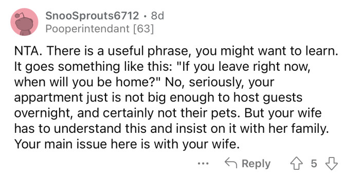 “Your main issue here is with your wife.”