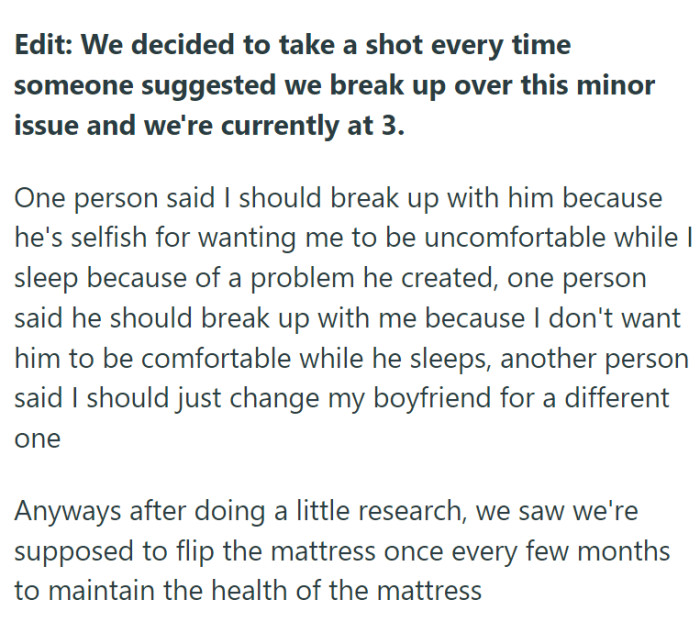 OP posted an edit, laughing at some of the comments and advice