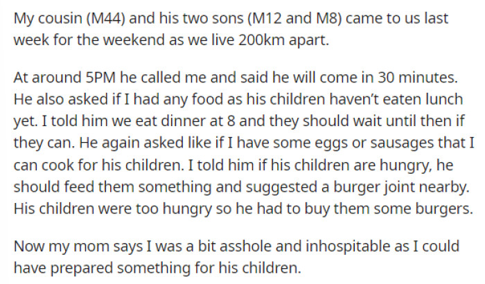 OP's post was quite short and straight to the point, but he explained the situation and provided some details on why the food was denied.